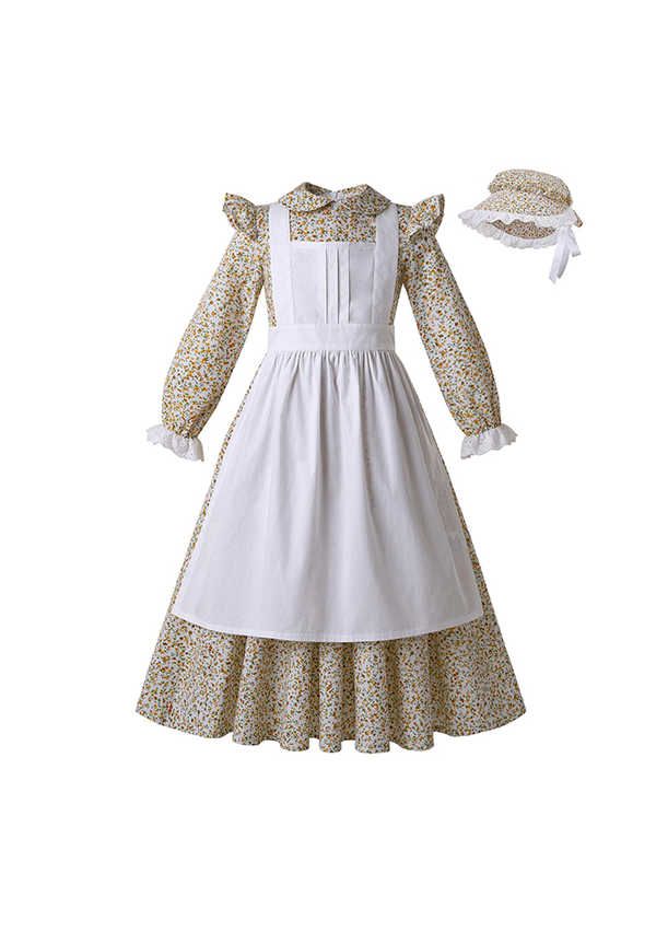 Yellow Pioneer Girls Dress Colonial Prairie - Girl's - Children's Fashion