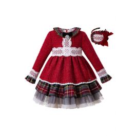 Bling Party Bow Boutique Autumn Girls Dress + Hand Headband