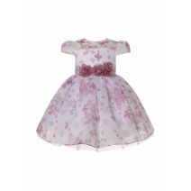 Girls Pink Flower Organza Dress