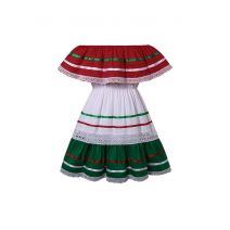 Girls Classic Traditional Mexican Dress with Lace