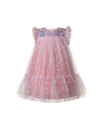 Toddler Girls Fly Sleeve butterfly Sequins Tulle Princess Dress