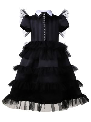 Girls Gothic Style Black Tulle Dress Dress Up Costume
