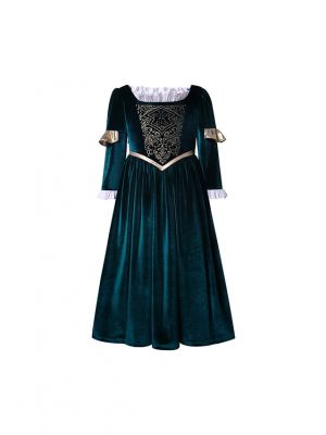 Girls Green Velvet Dress Halloween Princess Costumes