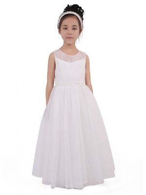 Girl Sleeveless Lace Tulle Dress 6-14 Years