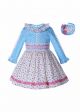 (PRE-ORDER)Girls Blue Dots Flower Dress