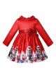 Toddler Girls Christmas Print Bow Front Party Dress