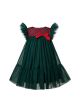 Girls Ruffle Sleeveless Plaid Stitching Tulle Tutu Dress