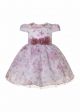 Girls Pink Flower Organza Dress