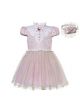 Girls Pink Lace Party Occasion Dress + Handmade Headband