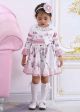 (PRE-ORDER)Girls Pink Dots Tree Pattern Printed Dress with Bow