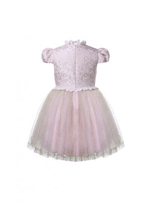 Girls Pink Lace Party Occasion Dress + Handmade Headband